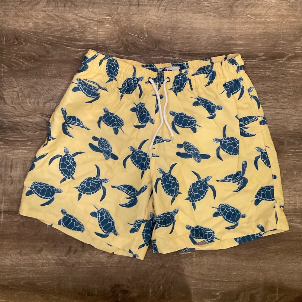 Men’s yellow Trunks brand swim trunks